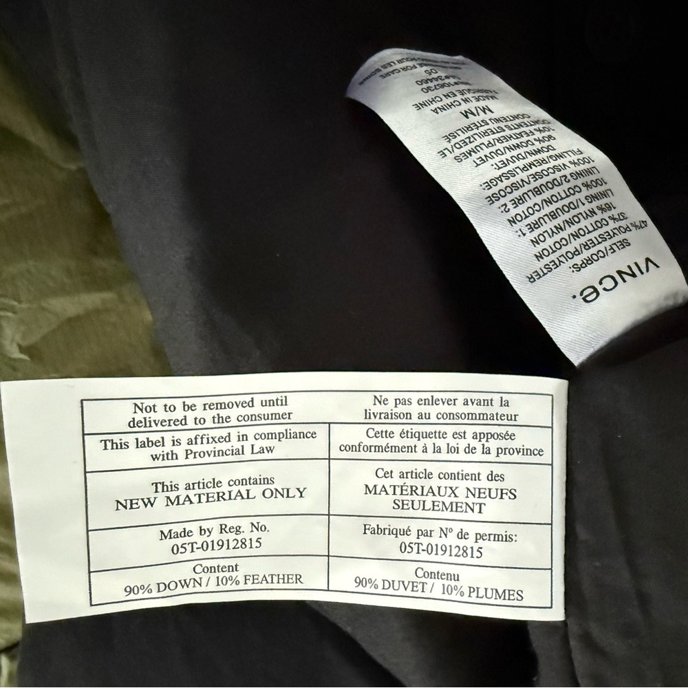 VINCE Mens Black Full Zip Hooded Down Parka Jacket Coat Size M - Picture 11 of 12